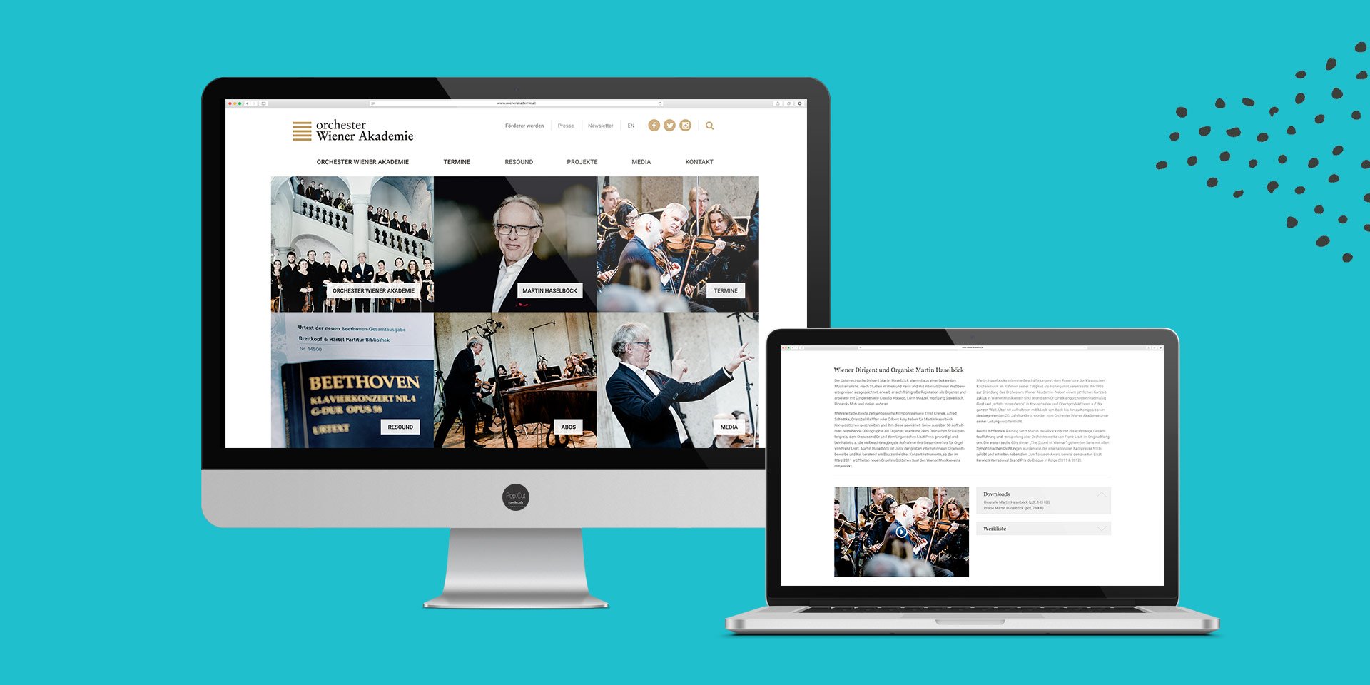 Website Orchester Wiener Akademie Collage